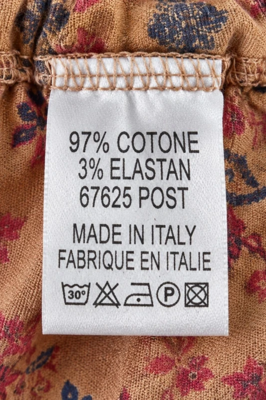 Spodnie damskie beżowe w etniczny wzór baloon luźny krój bawełna Italy