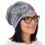 Czapka damska Beanie włoska cienka smerfetka błękitna we wzory