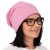 Czapka damska Beanie włoska cienka smerfetka pastelowy róż