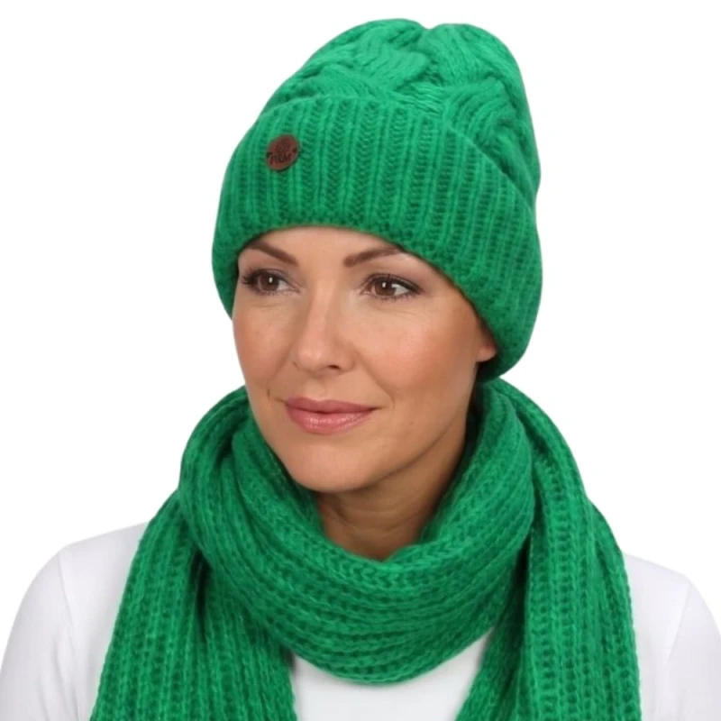 Czapka damska zimowa MIA - szmaragdowa
