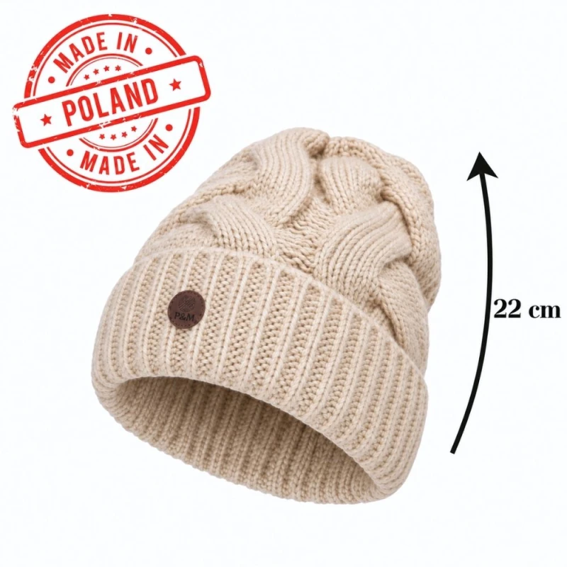 Czapka damska zimowa MIA - jasnobeżowa