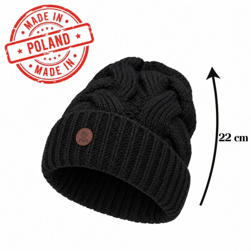Czapka damska zimowa MIA - czarna