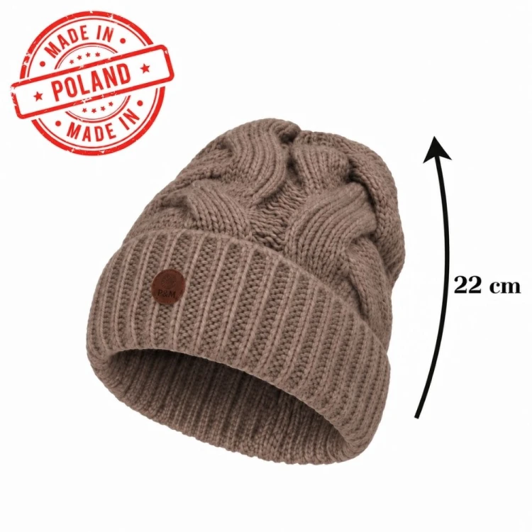 Czapka damska zimowa MIA - cappuccino