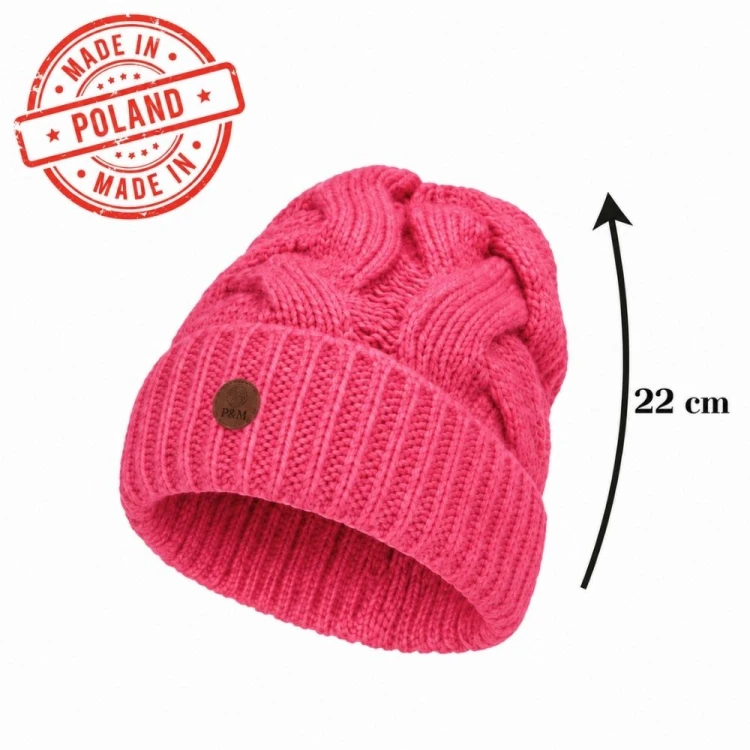Czapka damska zimowa MIA - koralowa