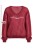 Sweter damski bordowy 60% kid moher dekolt w szpic Made in Italy