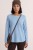 Sweter damski błękitny z przeszyciami dekolt łódka One Size