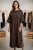 Sukienka Maxi Oversize Czekoladowa z Szerokim Rękawem – Made in Italy