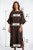 Sukienka Maxi Oversize Czekoladowa z Szerokim Rękawem – Made in Italy