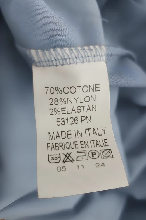 Sukienka Maxi Oversize Błękitna z Szerokim Rękawem – Made in Italy