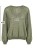 Sweter damski khaki 60% kid moher dekolt w szpic Made in Italy
