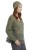 Sweter damski khaki 60% kid moher dekolt w szpic Made in Italy