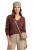 Sweter damski czekoladowy 60% kid moher dekolt w szpic Made in Italy