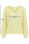 Sweter damski pastelowy żółty 60% kid moher dekolt w szpic Made in Italy