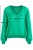 Sweter damski zielony 60% kid moher dekolt w szpic Made in Italy