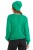 Sweter damski zielony 60% kid moher dekolt w szpic Made in Italy