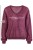 Sweter damski śliwkowy 60% kid moher dekolt w szpic Made in Italy