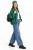 Bluza narzutka damska bomberka zielona we wzory oversize Made in Italy