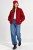 Bluza narzutka damska bomberka czerwona we wzory oversize Made in Italy