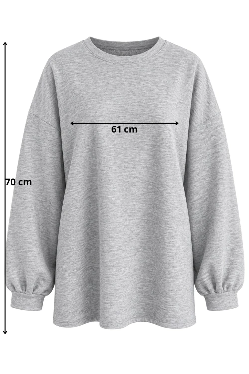 Bluza damska szara masełkowa oversize casual Made in Italy