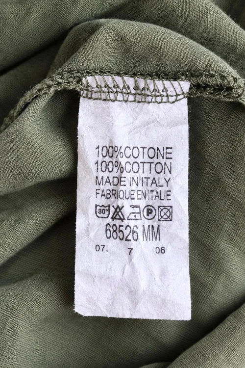 Bluzka damska khaki elegancka z falbanami 100% bawełna Made in Italy
