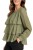 Bluzka damska khaki elegancka z falbanami 100% bawełna Made in Italy