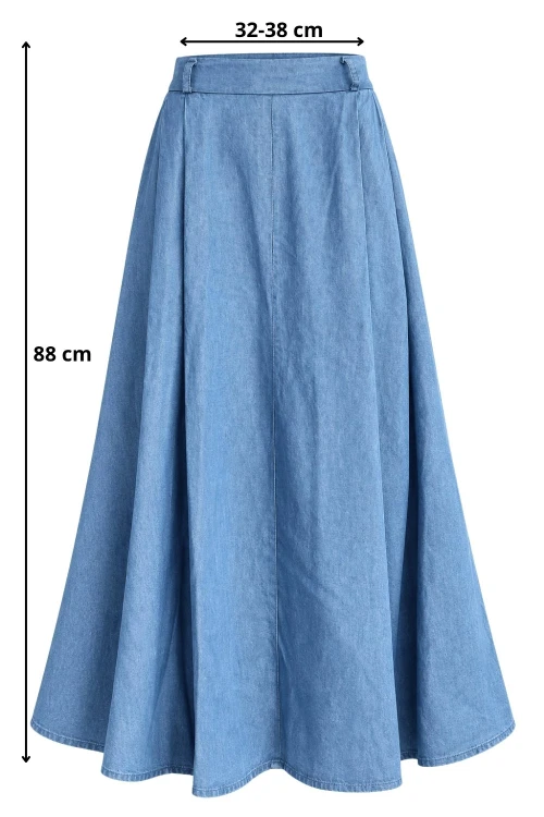 Spódnica damska niebieska jeansowa kieszenie one size Italy