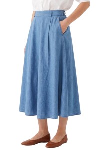 Spódnica damska niebieska jeansowa kieszenie one size Italy