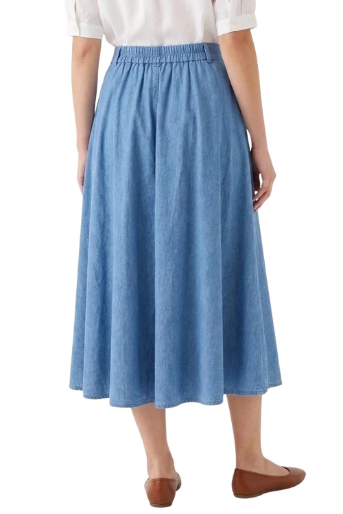 Spódnica damska niebieska jeansowa kieszenie one size Italy