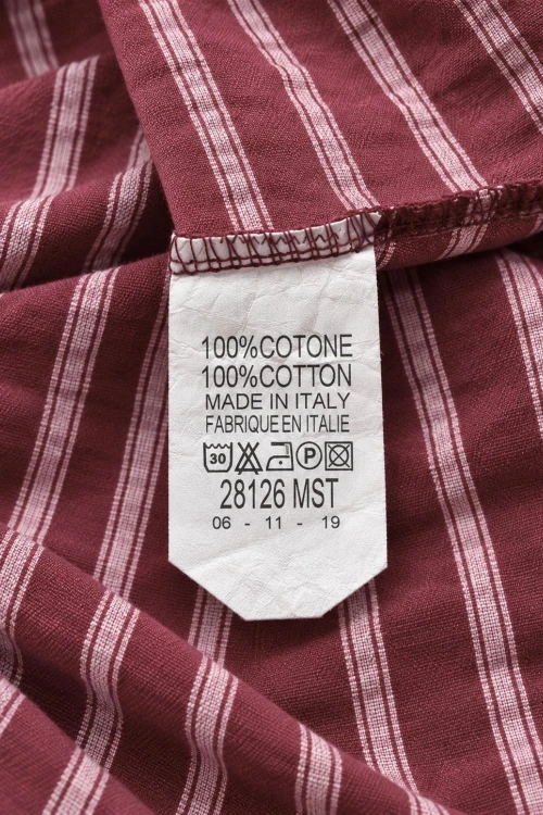 Bluzka damska bordowa w paski nietoperz oversize 100% bawełna Italy