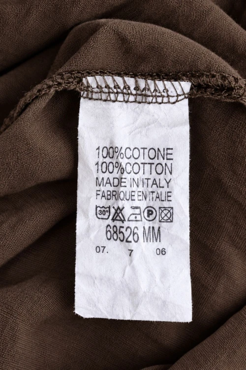 Bluzka damska czekoladowa elegancka z falbanami 100% bawełna Made in Italy