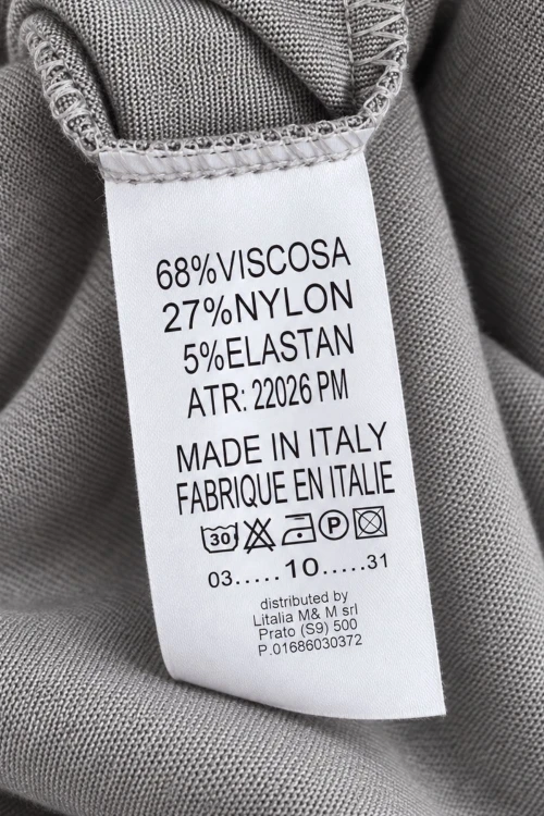 Sukienka damska szara midi taliowana elegancka Made in Italy