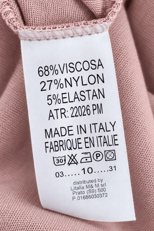 Sukienka damska pudrowo różowa midi taliowana elegancka Made in Italy