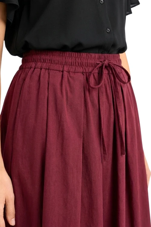 Spódnica damska bordowa midi rozkloszowana one size Made in Italy