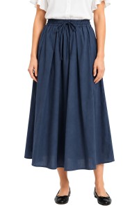 Spódnica damska granatowa midi rozkloszowana one size Made in Italy