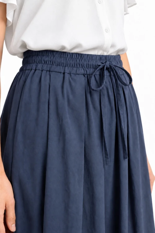 Spódnica damska granatowa midi rozkloszowana one size Made in Italy