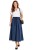 Spódnica damska granatowa midi rozkloszowana one size Made in Italy