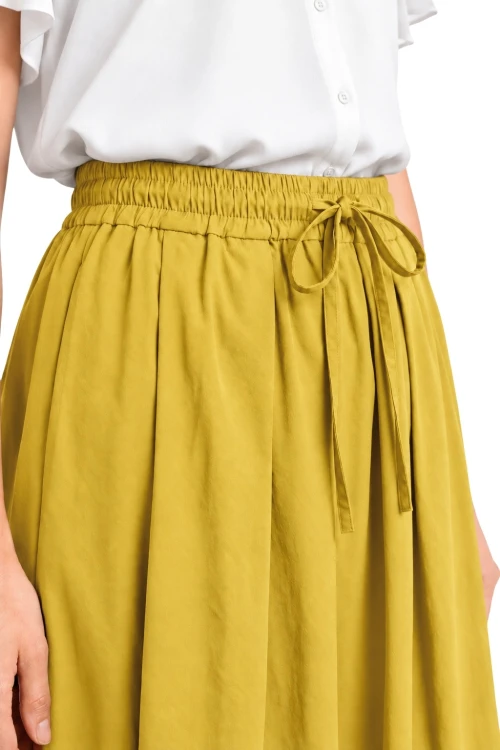 Spódnica damska musztardowa midi rozkloszowana one size Made in Italy