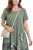 Sukienka damska khaki bawełniana w kwiaty oversize Made in Italy