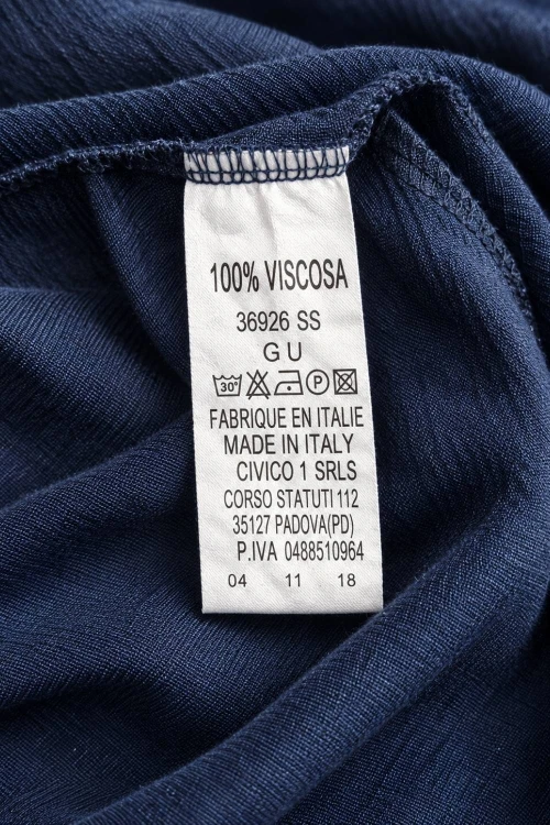 Sukienka damska granatowa z rozcięciami na rękawach 100% wiskoza elegancka Italy