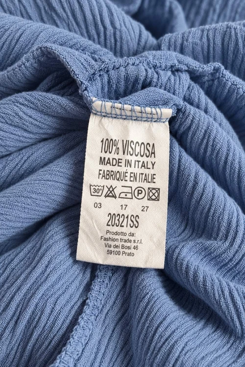 Sukienka damska niebieska midi 100% wiskoza wiązana Made in Italy