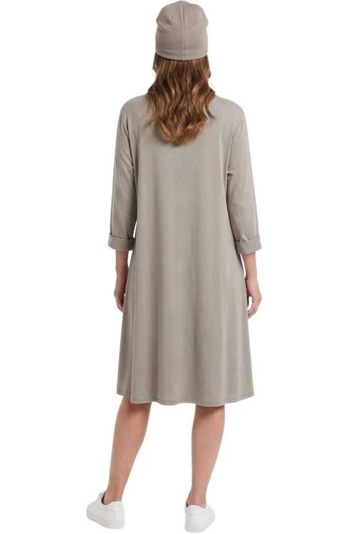 Sukienka damska szara w kwiaty oversize bawełniana Uni Italy