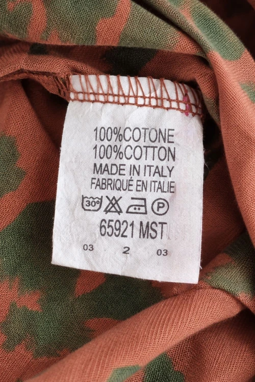 Bluzka koszula damska ruda wzorzysta oversize 100% bawełna Made in Italy