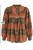 Bluzka koszula damska ruda wzorzysta oversize 100% bawełna Made in Italy