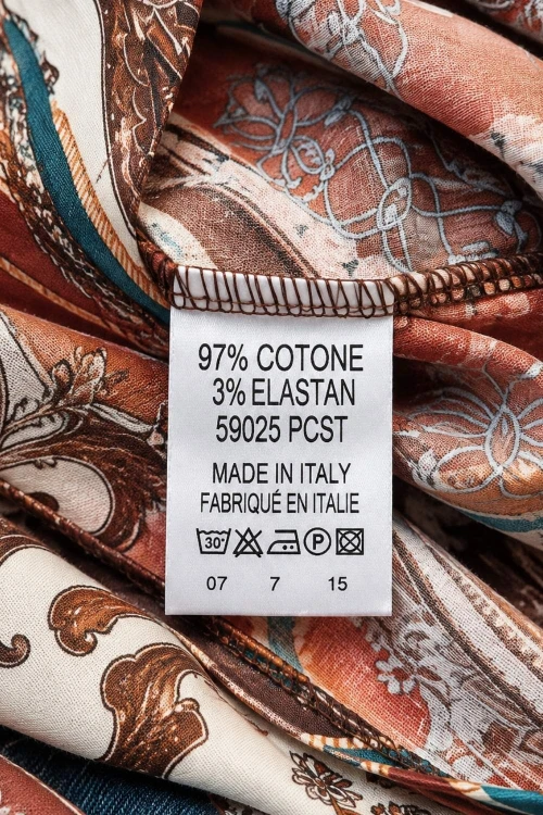 Spódnica damska brązowa wzorzysta kopertowa wiązana Made in Italy