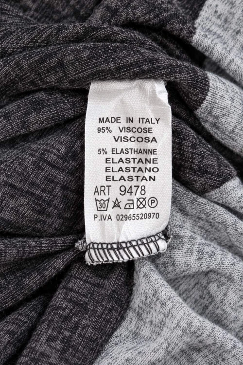 Sukienka damska szara melanżowa teksturowa luźny krój wiskoza Italy