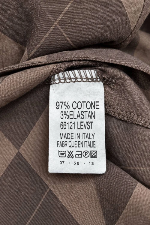 Narzutka marynarka damska brązowa w romby bawełna Made in Italy