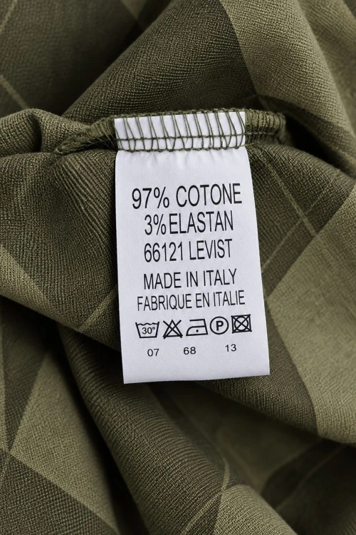 Narzutka marynarka damska zielona w romby bawełna Made in Italy