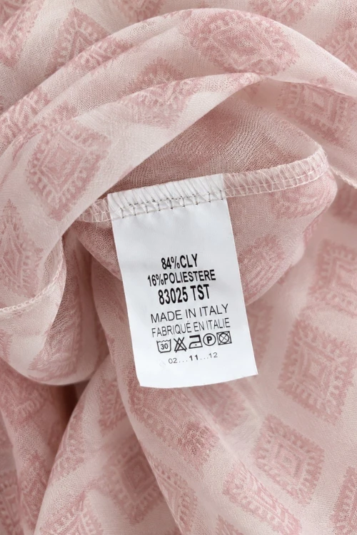 Bluzka damska różowa zwiewna z falbanami i kokardą z tyłu elegancka Italy