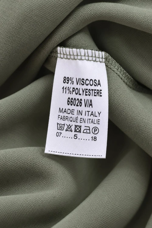 Sukienka damska zielona elegancka wiązana w talii Made in Italy