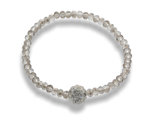 BRANSOLETKA kryształki - z kulką Shamballa